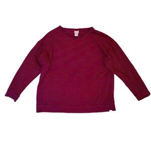 Chico's Zenergy Women's Red Black Stripe ‎ Stretch Long Sleeve T-Shirt Sz 3P/16P